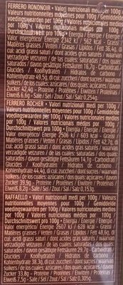 Ferrero Collection - Nutrition facts