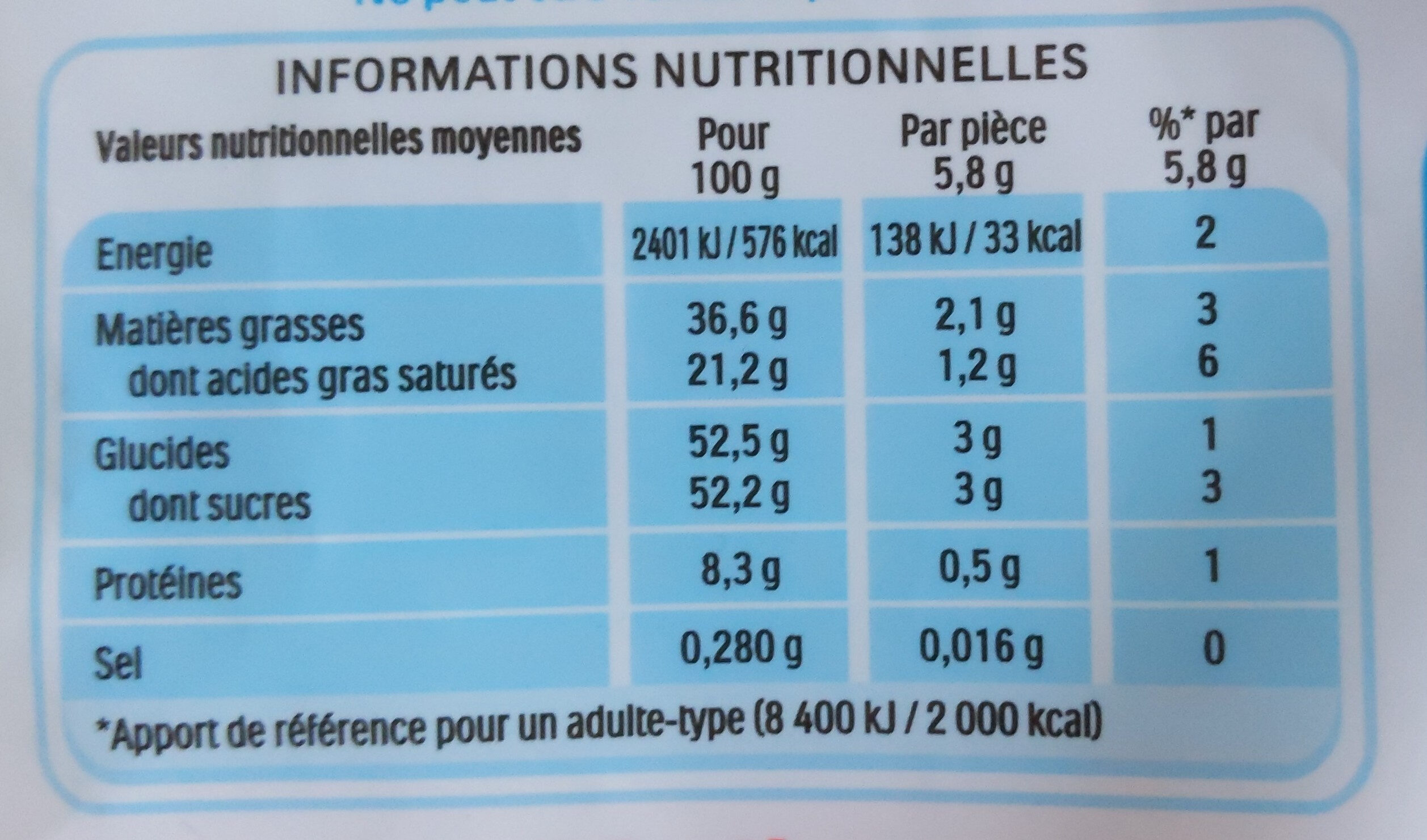 Bonbons Kinder SchokoBons Chocolat au lait - 350G - Nutrition facts - fr