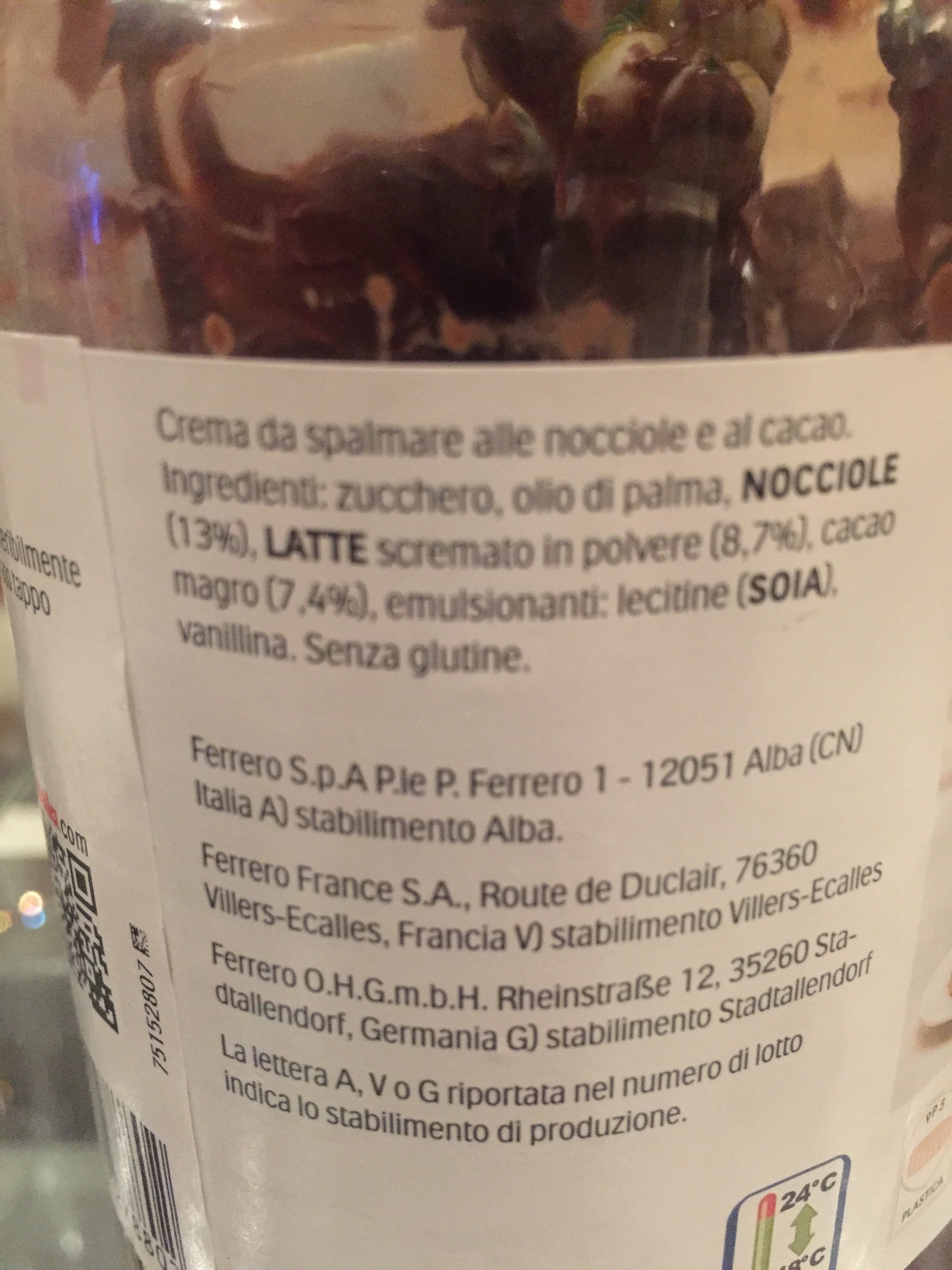 Nutella GR950 Gran Formato - Ingredienti - fr