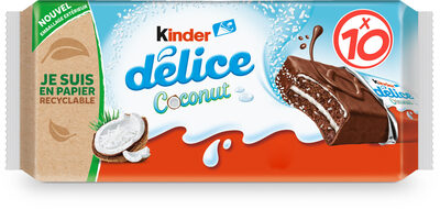 Gâteau Kinder Délice coconut fourré noix de coco x10 - 370g - Produit