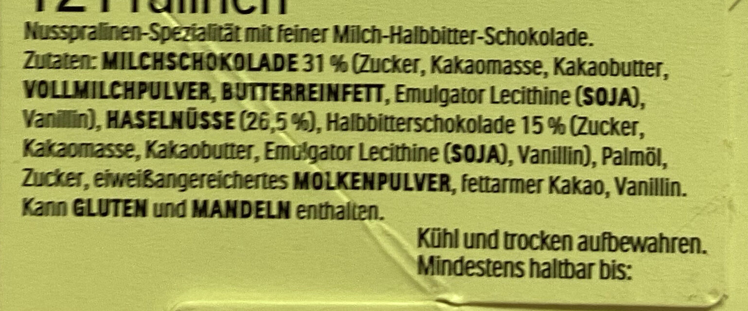 Ferrero Küsschen - Ingredients - de