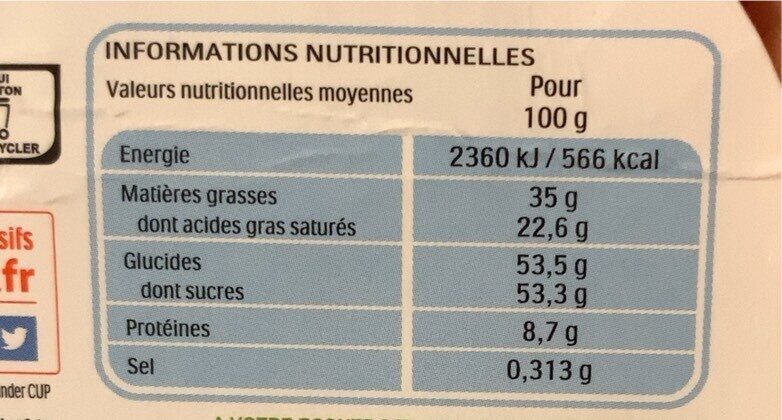 Kinder mini - Nutrition facts - fr