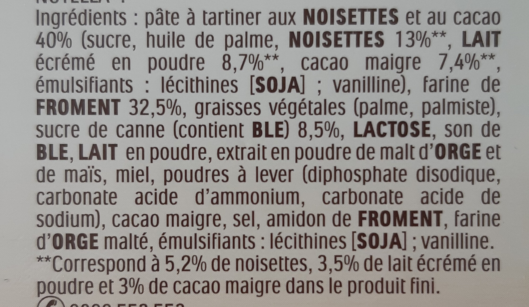 Nutella biscuits🍪 - Ingredients - fr