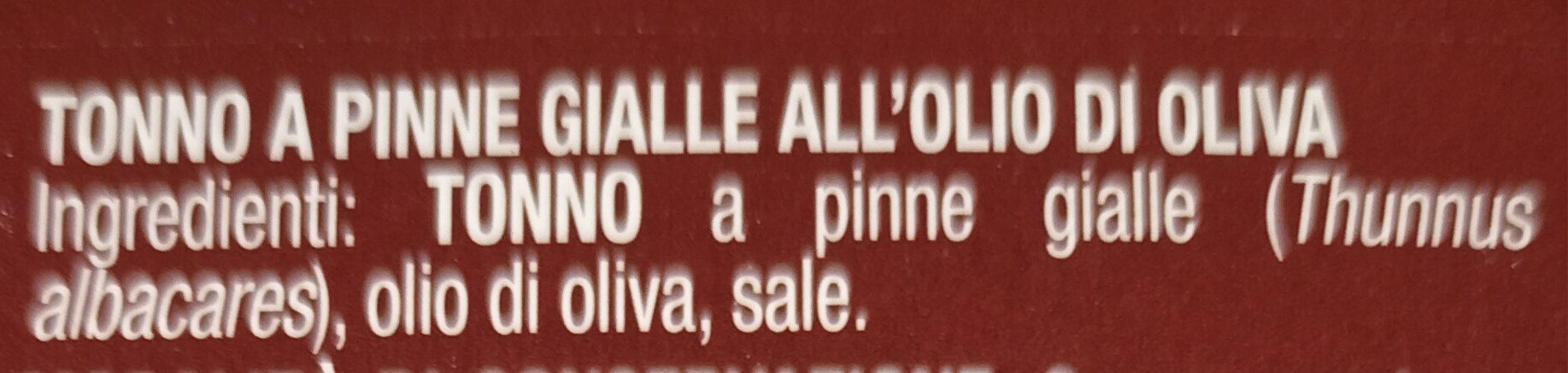 Unes Tonno all'olio di oliva - Ingredienti