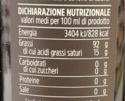 Olio extra vergine di oliva Sardegna DOP - Nutrition facts - it