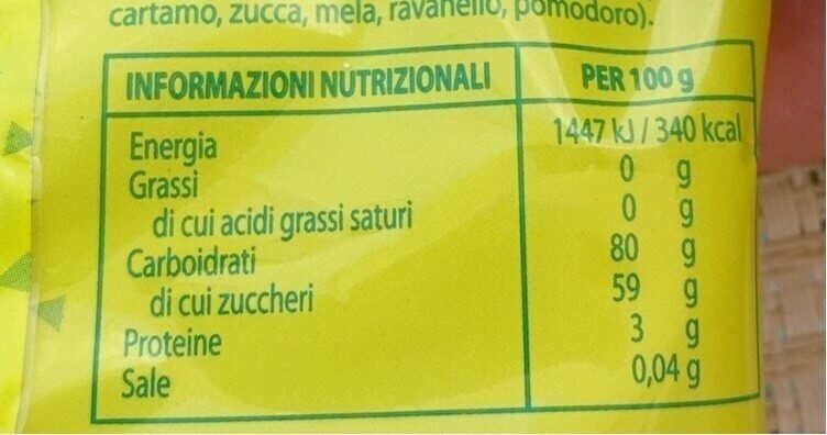 Ciucci frizz - Valori nutrizionali