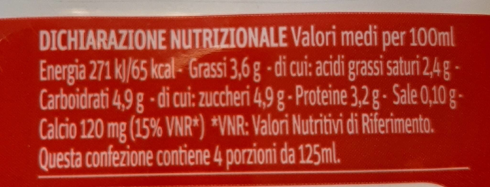 Latte 100% italiano - حقائق غذائية - it