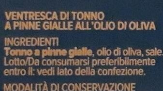 Ventresca di Tonno - Ingredientes - it