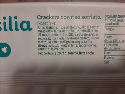 Crackers con riso soffiato - Ingredients