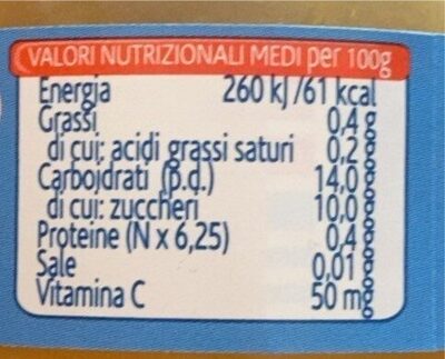 Albicocca mela omogeneizzato - Nutrition facts - it