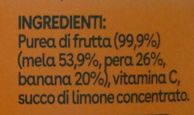 100% frutta Mela, Pera, Banana - Ingredienti