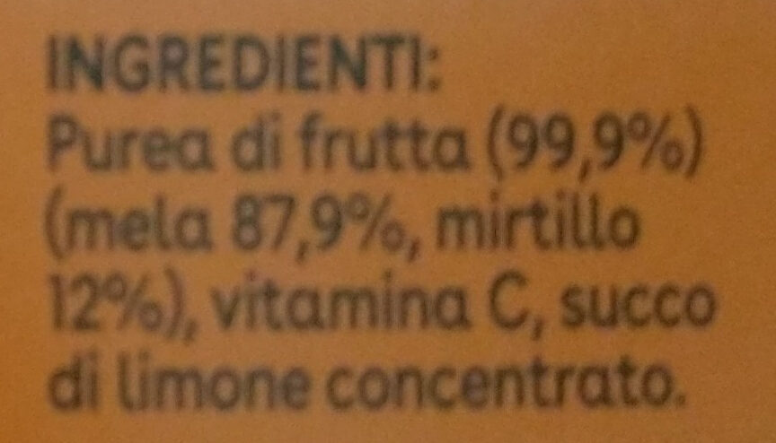 100% frutta Mela, mirtillo - Ingredienti
