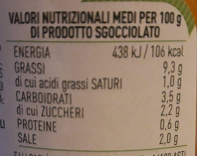 Sottoli - l'antipasto - Nutrition facts - it