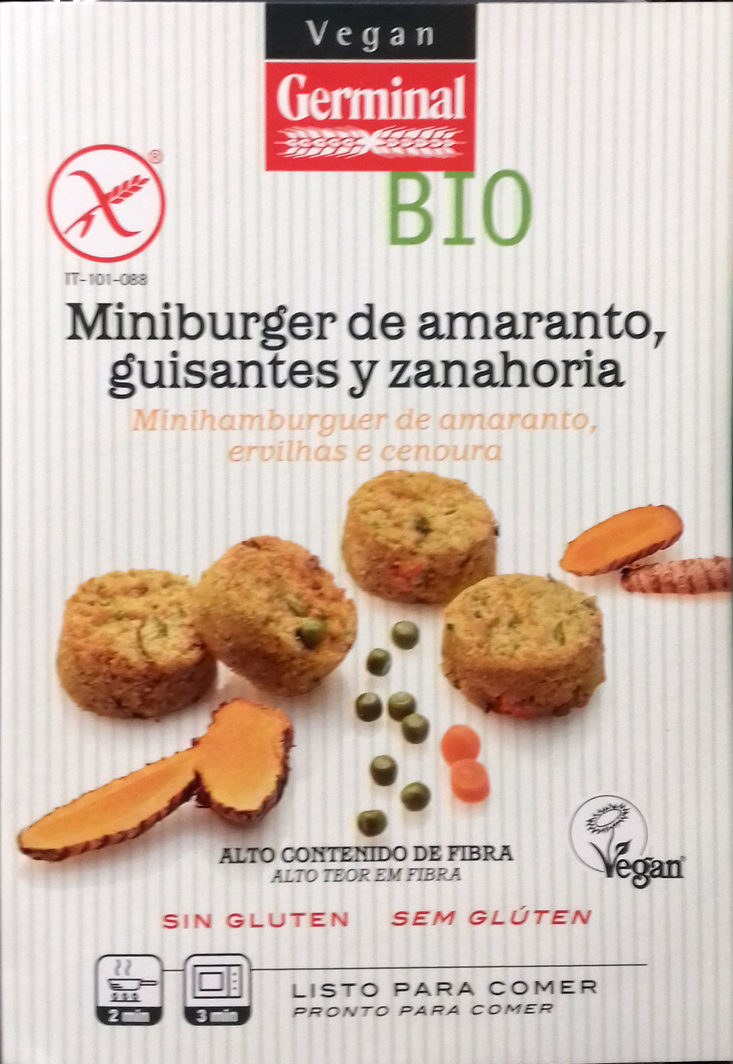 Miniburguer de amaranto, guisantes y zanahoria - Product - es
