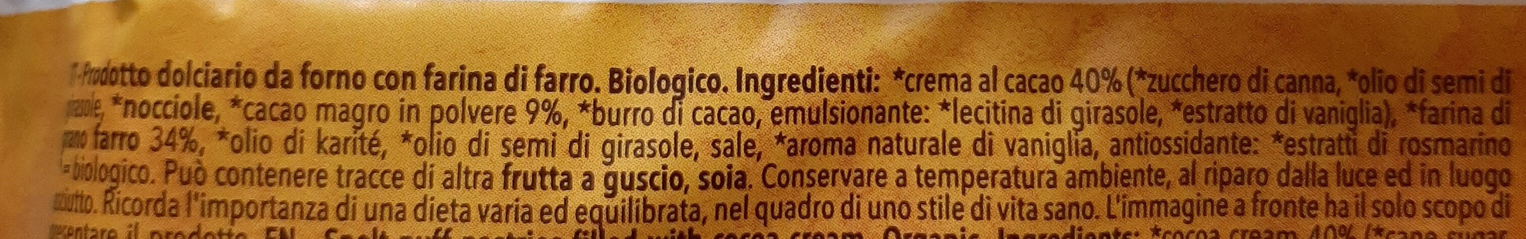 Sfogliatina bio crema cacao - Ingredienti