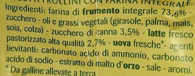 Cruschelle 100% Farina Integrale - Ingredienti