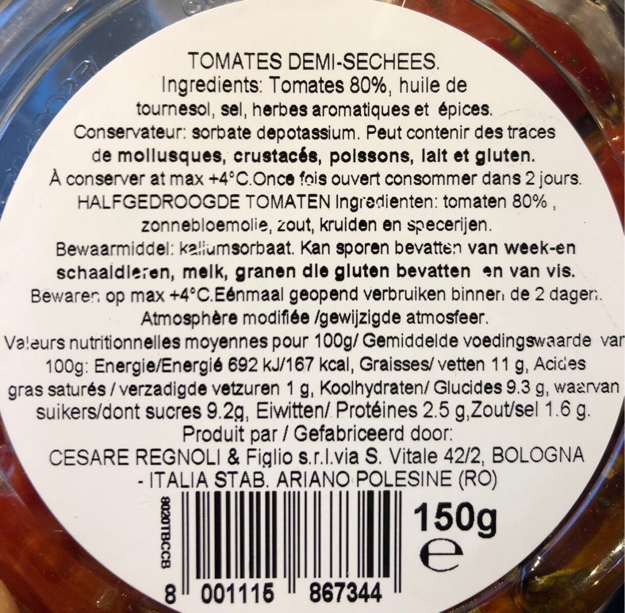 Tomates demi-sèchées - Ingrediënten - fr