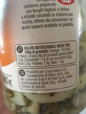 Funghi trifolati - Nutrition facts - fr