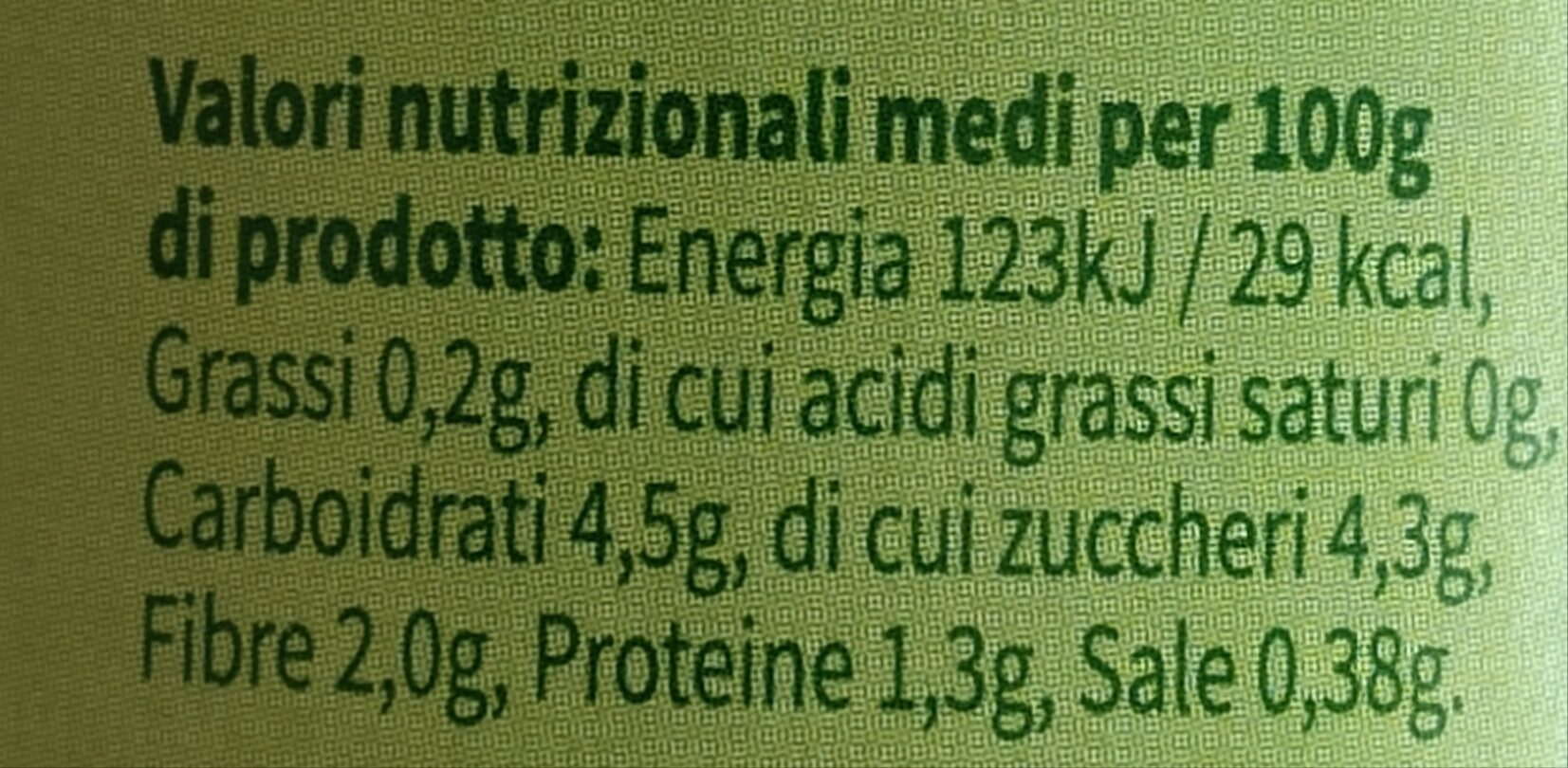 Polpa di pomodoro biologica - Tableau nutritionnel - it