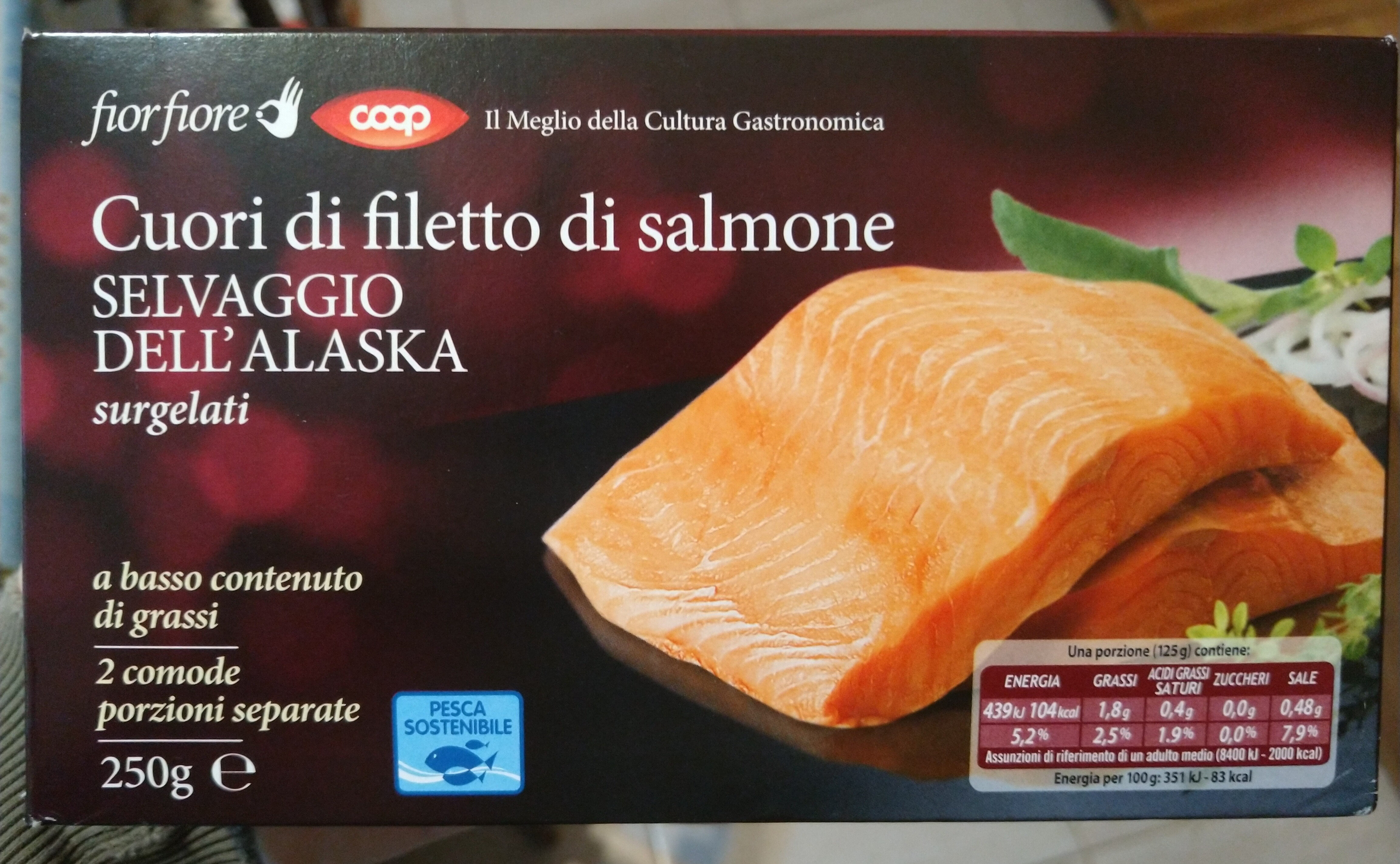 Cuori di filetto di salmone selvaggio dell'Alaska - Prodotto