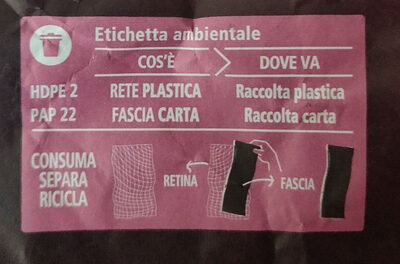Arancia Rossa di Sicilia - Istruzioni per il riciclaggio e/o informazioni sull'imballaggio