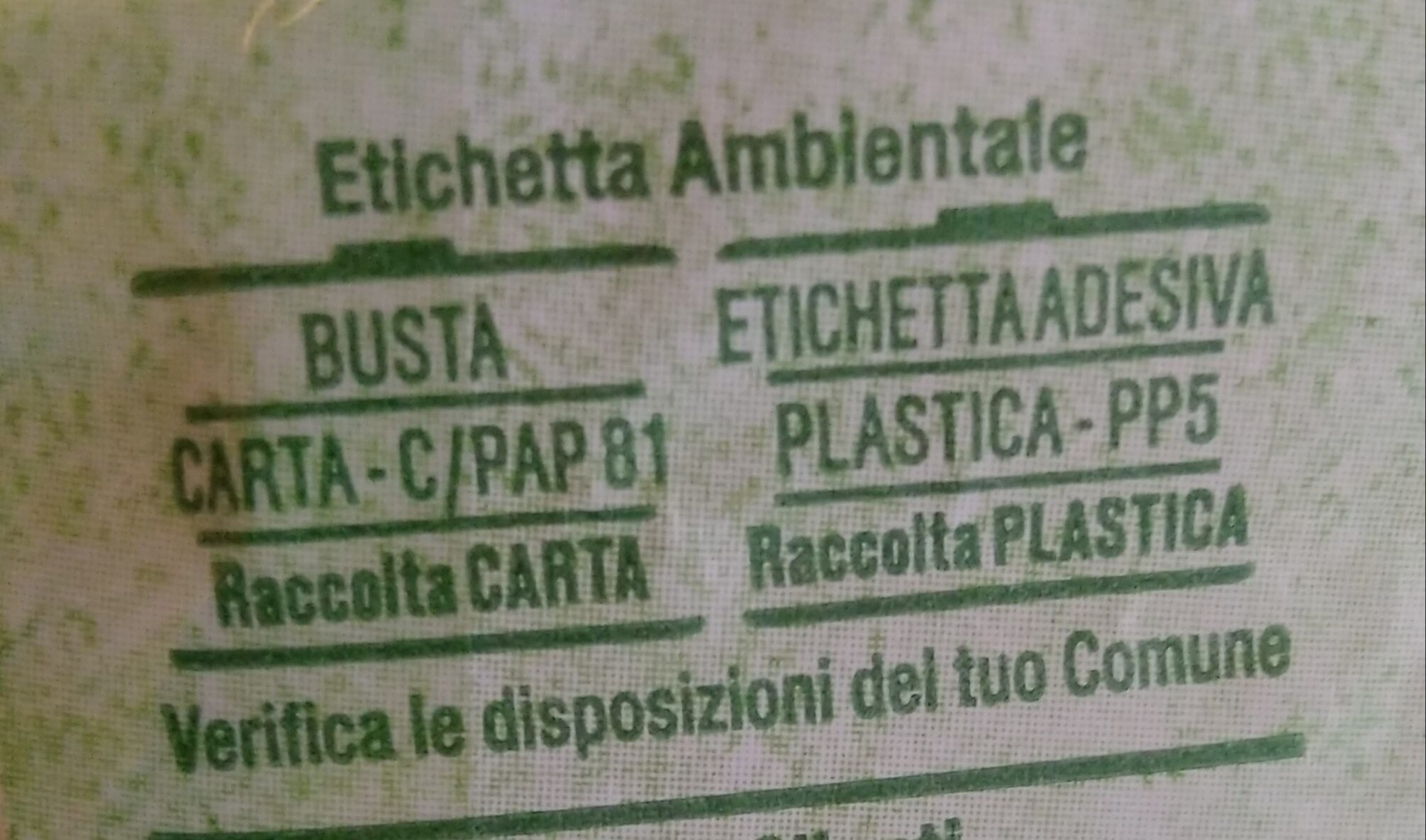 Farfalle di semolato - Instruction de recyclage et/ou informations d'emballage - it
