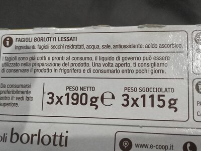 Fagioli borlotti - Ingredienti