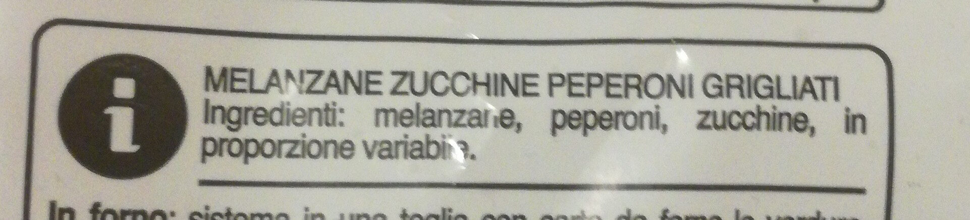 Melanzane zucchine peperoni grigliati - Ingredienti