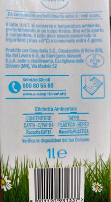 Latte UHT Parzialmente Scremato - Istruzioni per il riciclaggio e/o informazioni sull'imballaggio