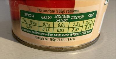 Pomodori Pelati Coop Bio Lat.g 400 - Tableau nutritionnel