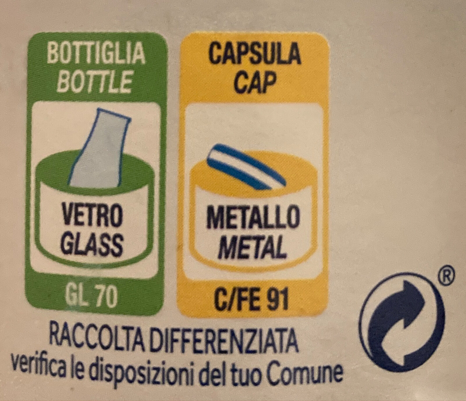 Polpa Corposa - Istruzioni per il riciclaggio e/o informazioni sull'imballaggio