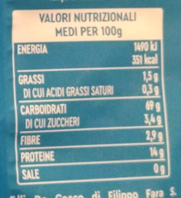 Fusilli n°34 - Nutrition facts - it