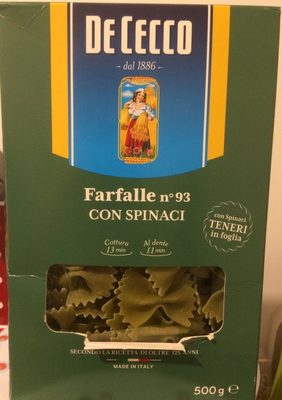 Farfalle Spinaci n.93 - Product - fr