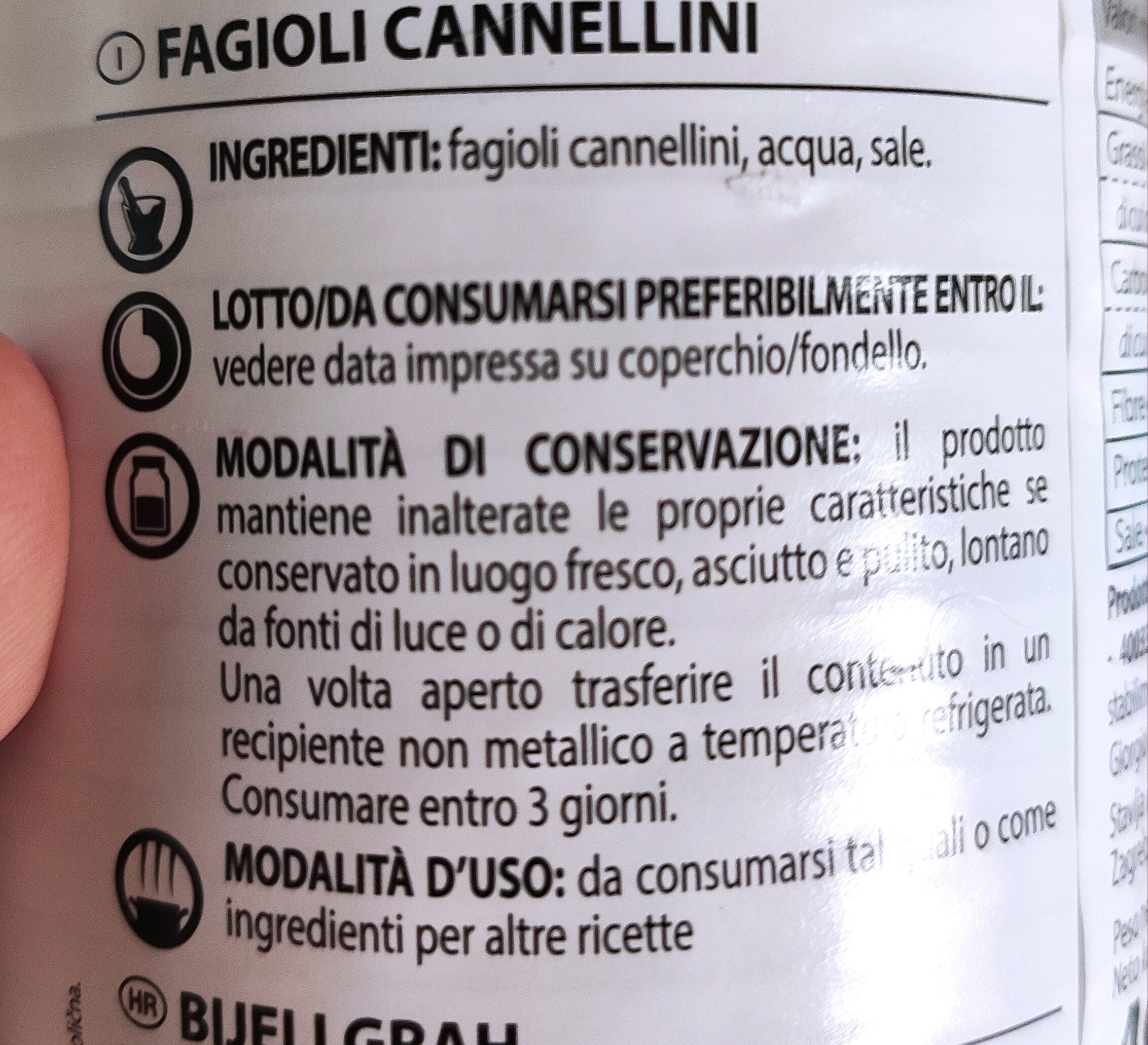 Fagioli cannellini - Ingredienti