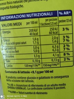 LATTE PARZIALMENTE SCREMATO ALTA DIGERIBILITÀ - Nutrition facts - it