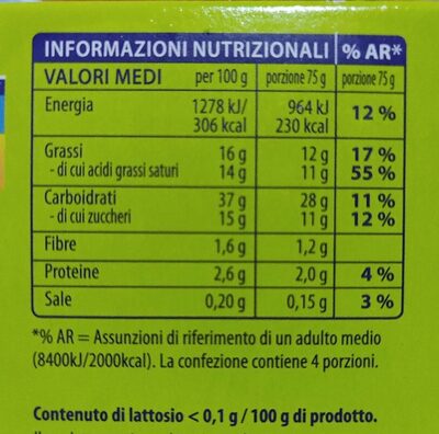 Cono gelato free from - Valori nutrizionali