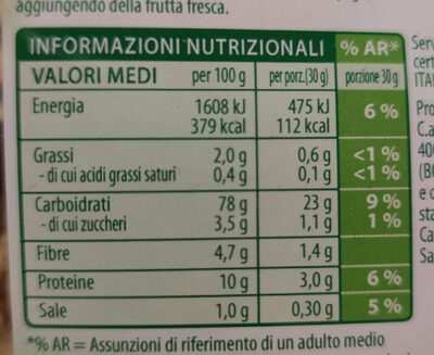 Flakes con grano saraceno - Valori nutrizionali