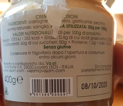 Crema Di Marroni Vis 400 G. - Valori nutrizionali - fr