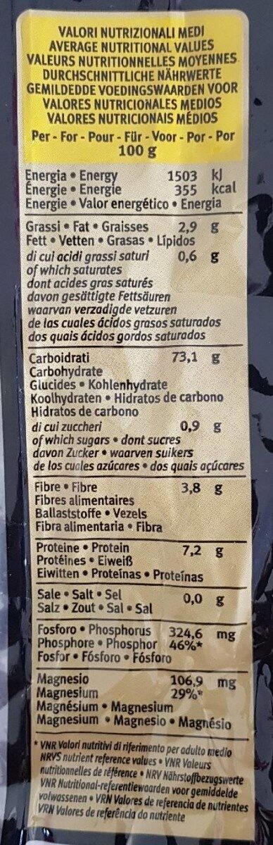 Riz noir - Nutrition facts - fr
