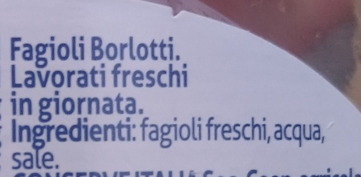 Borlotti italiani lavorati freschi - Ingredienti