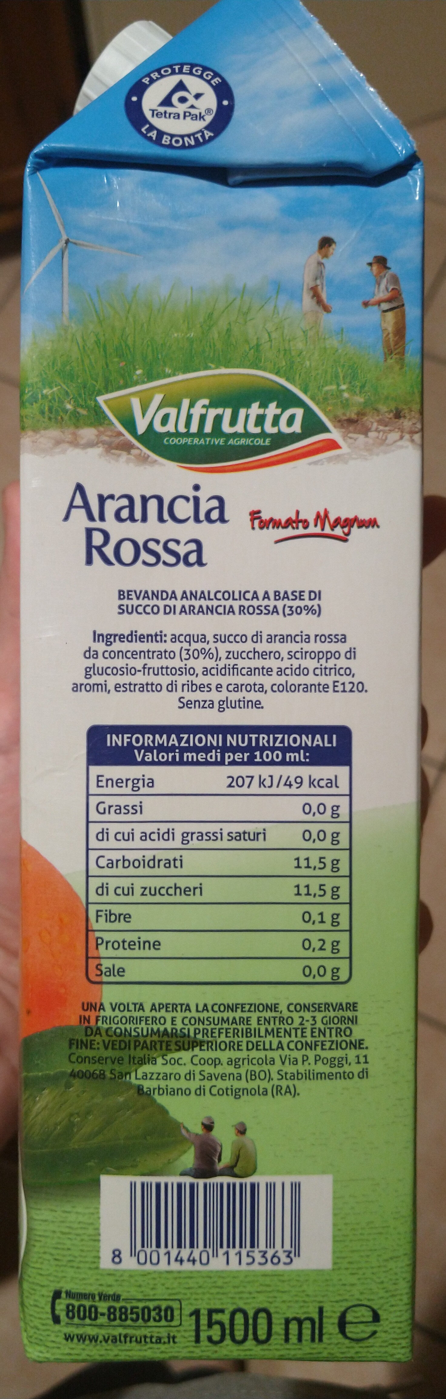 Valfrutta Arancia Rossa Formato Magnum - Ingredienti
