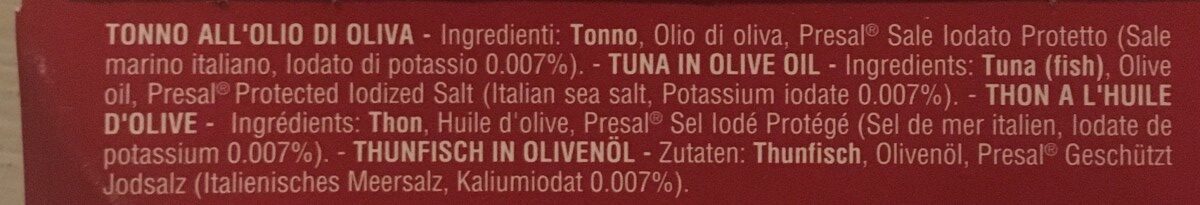 Tonno All'olio Di Oliva - Ingredients - fr