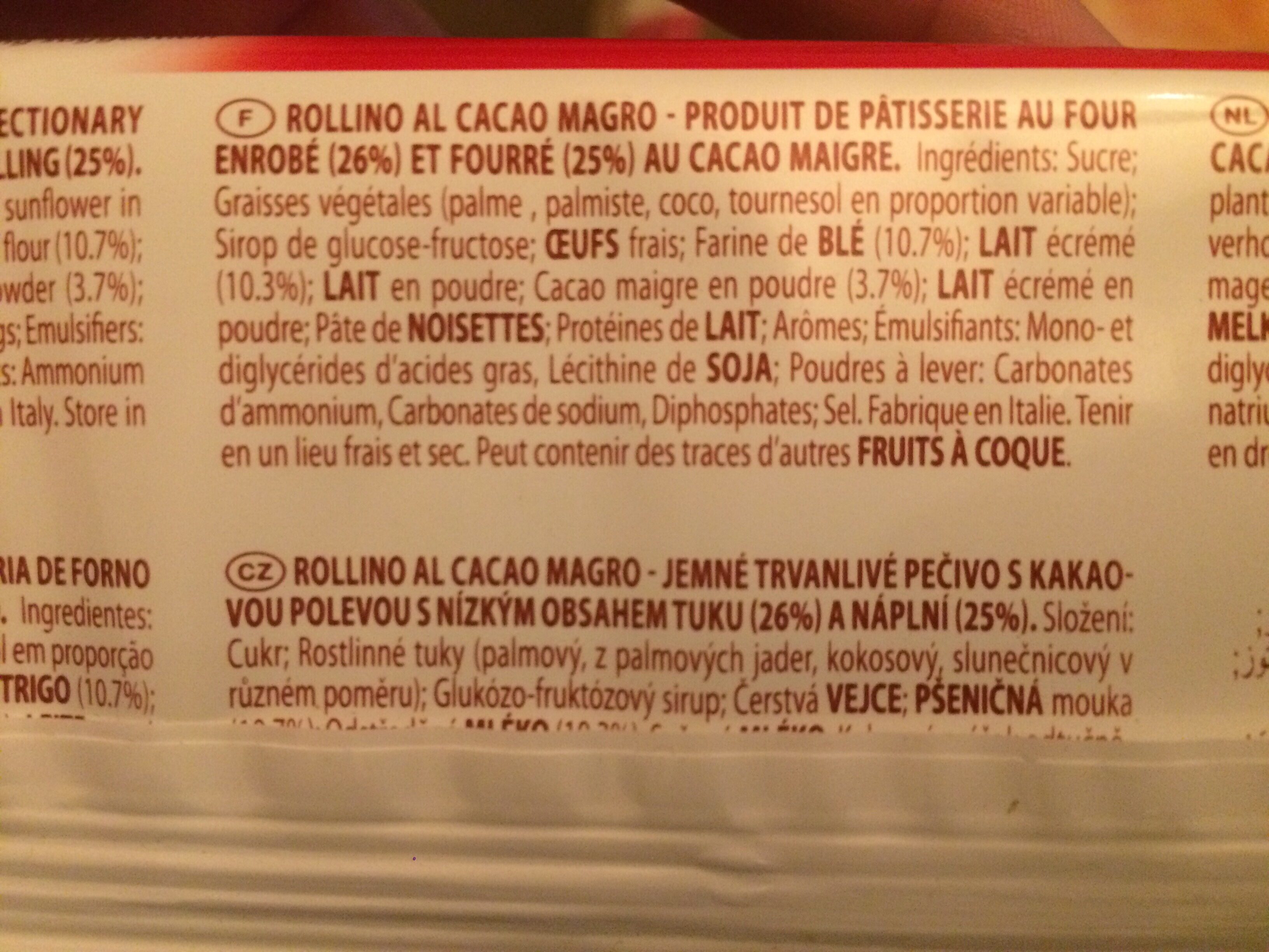 Rollino cacao - Ingredients - fr