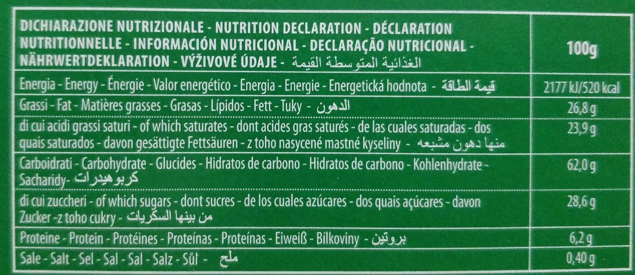 Wafers Hazelnut 5 x (225g) - Informació nutricional - fr