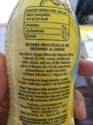 Baby thè deteinato limone - Ingredienti - en