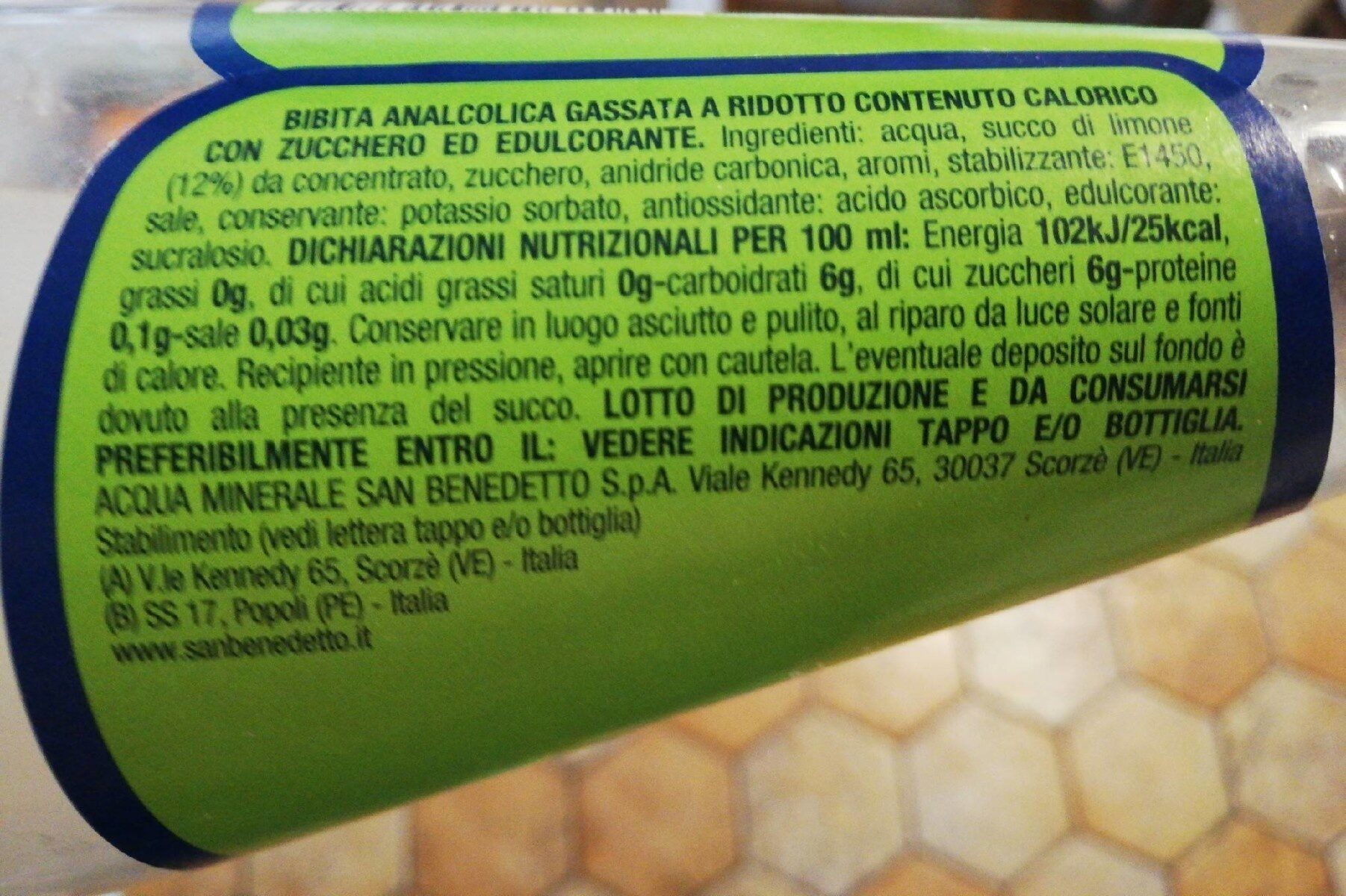 Limonata Pr. sprem. cl75 S. bened - Tableau nutritionnel