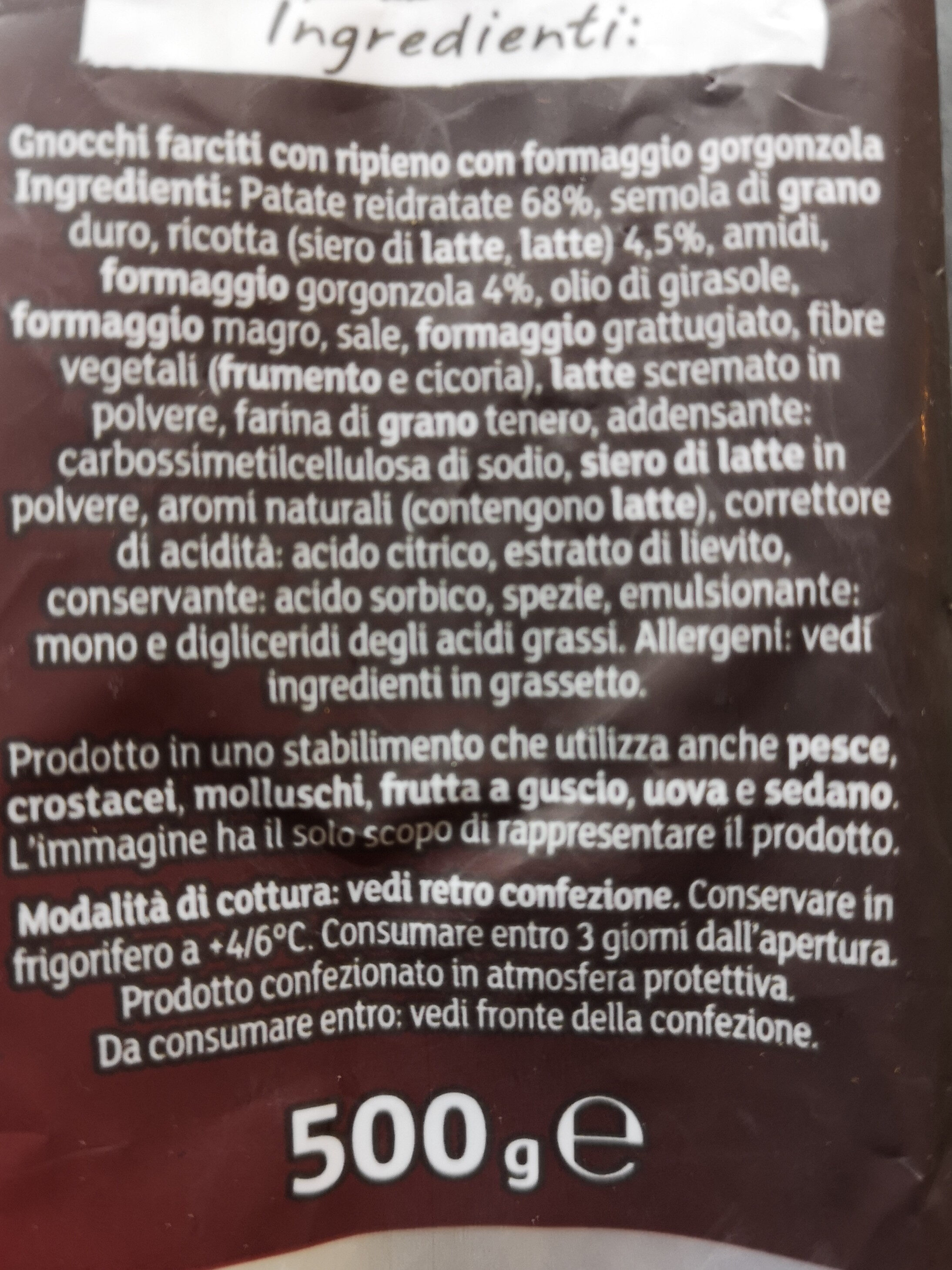 Gnocchi ripieni al Gorgonzola - Ingredients - fr
