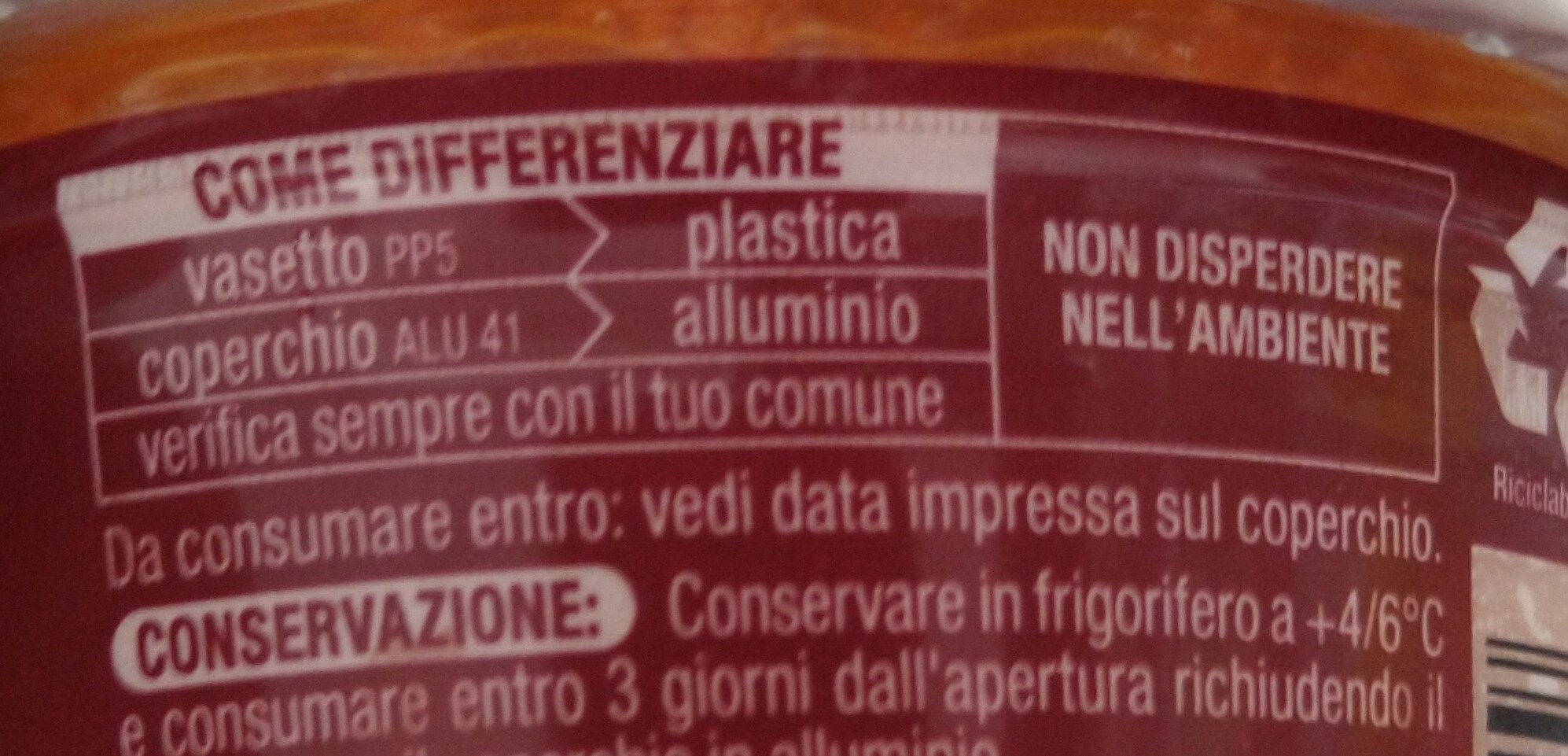 Pesto alla mediterranea - Recycling instructions and/or packaging information - it