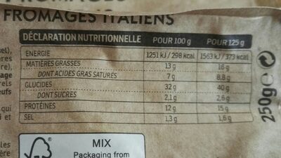 TORTELLINI FROMAGES ITALIENS - Nutrition facts - fr