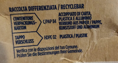 Latte fieno dell'Alto Adige - Istruzioni per il riciclaggio e/o informazioni sull'imballaggio